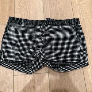 Merona Polka Grid Pattern High Rise Shorts in Black White